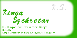 kinga szekretar business card
