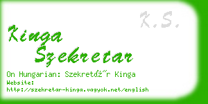 kinga szekretar business card